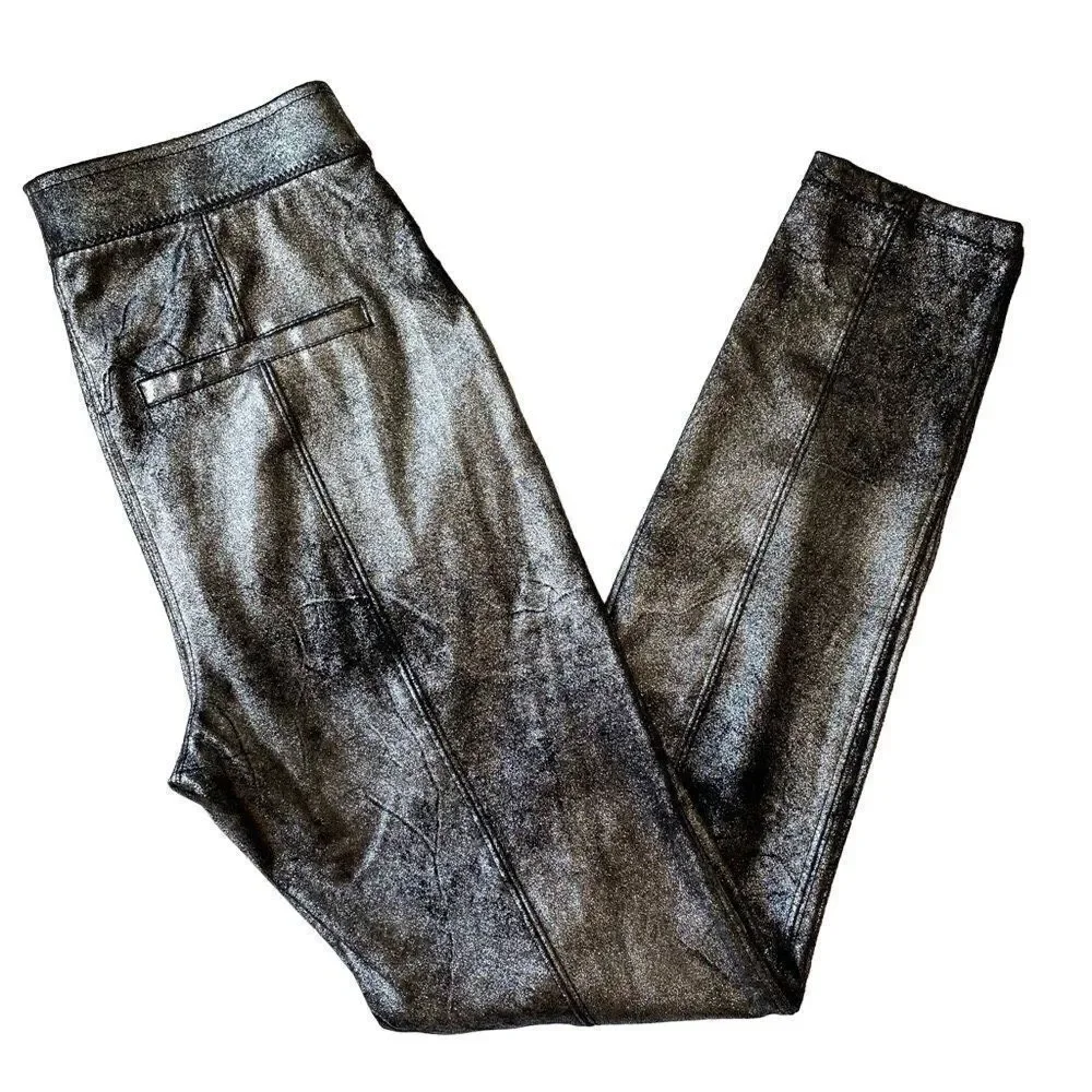 Free People Faux Leather Metallic Pant -‎ Women’s 26